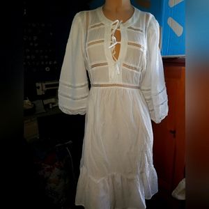 Women's Casual Dress Midi Dress Summer Spring, CK white boho pheasant sz 12